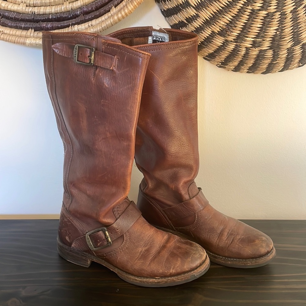 Frye brown leather riding boots